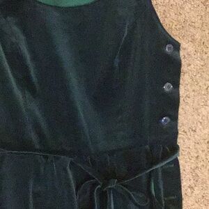 Vintage Lanz Original Green Velvet Sleeveless Dress